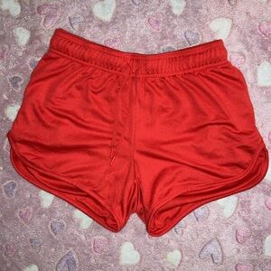 Red athletic shorts